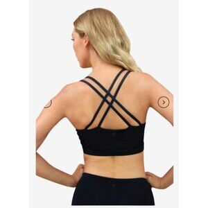 1 People Stockholm Black UV Protection Sports Bra Adjustable Straps - Size L/XL